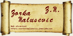 Zorka Malušević vizit kartica